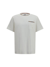 BURBERRY Burberry Men Cotton T-Shirt With Check Trims