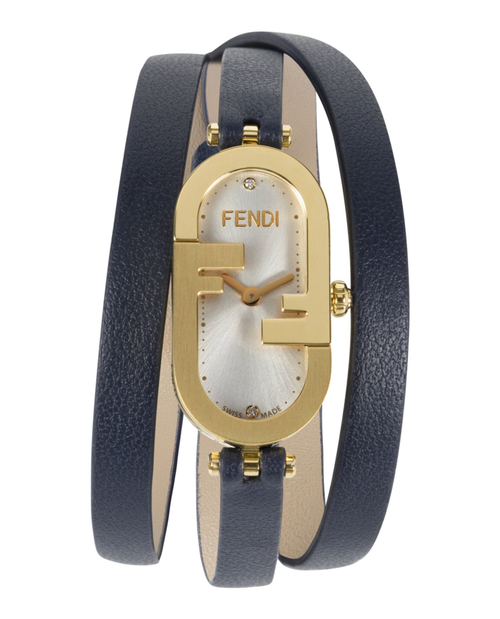 Fendi Womens Gold 15mm Strap Fashion Watch