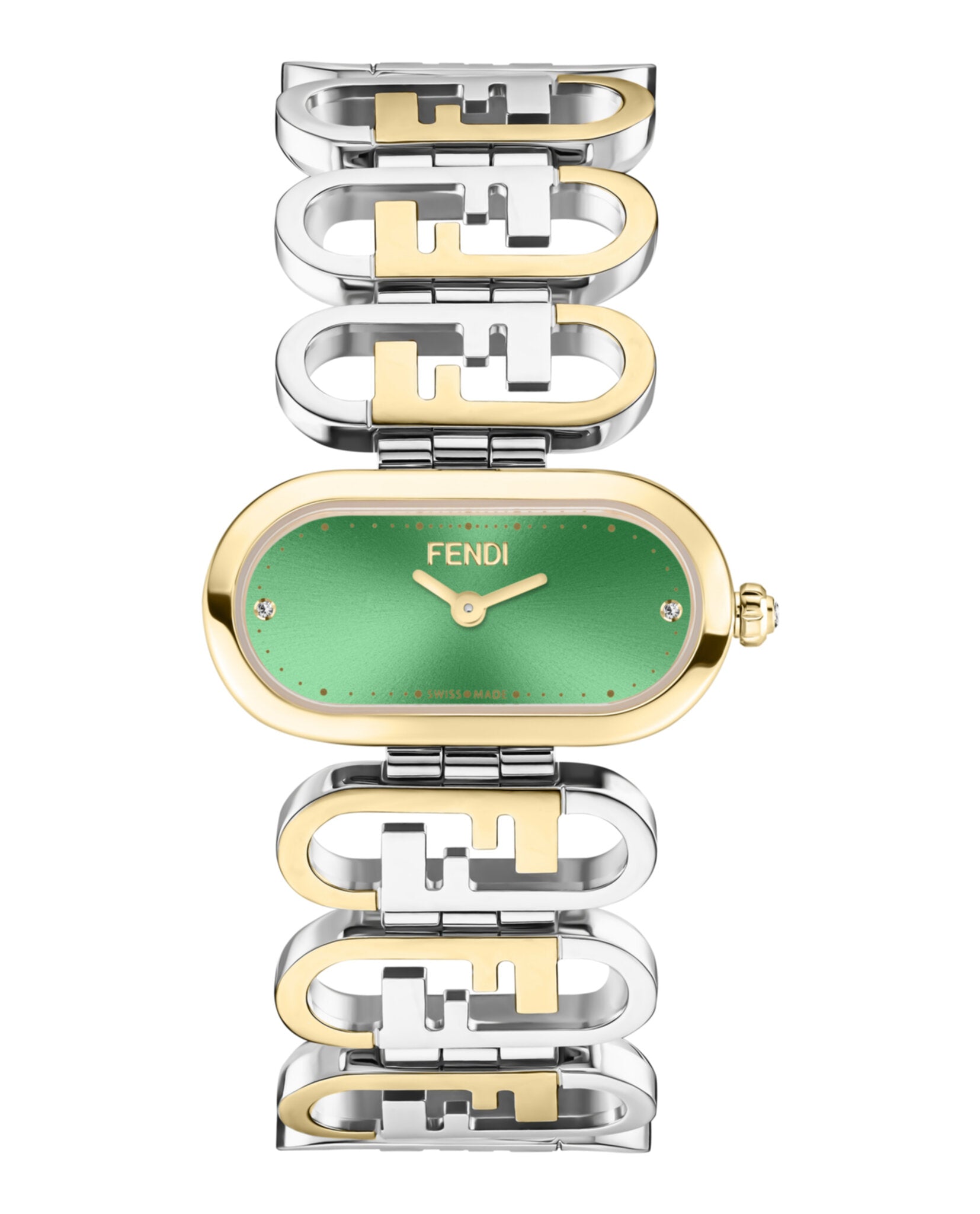 Fendi Womens Two Tone 28mm Bracelet Fashion Watch