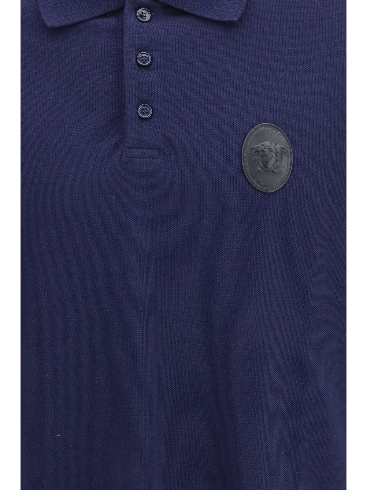 Versace Men Cotton Piqué Polo With Medusa Patch