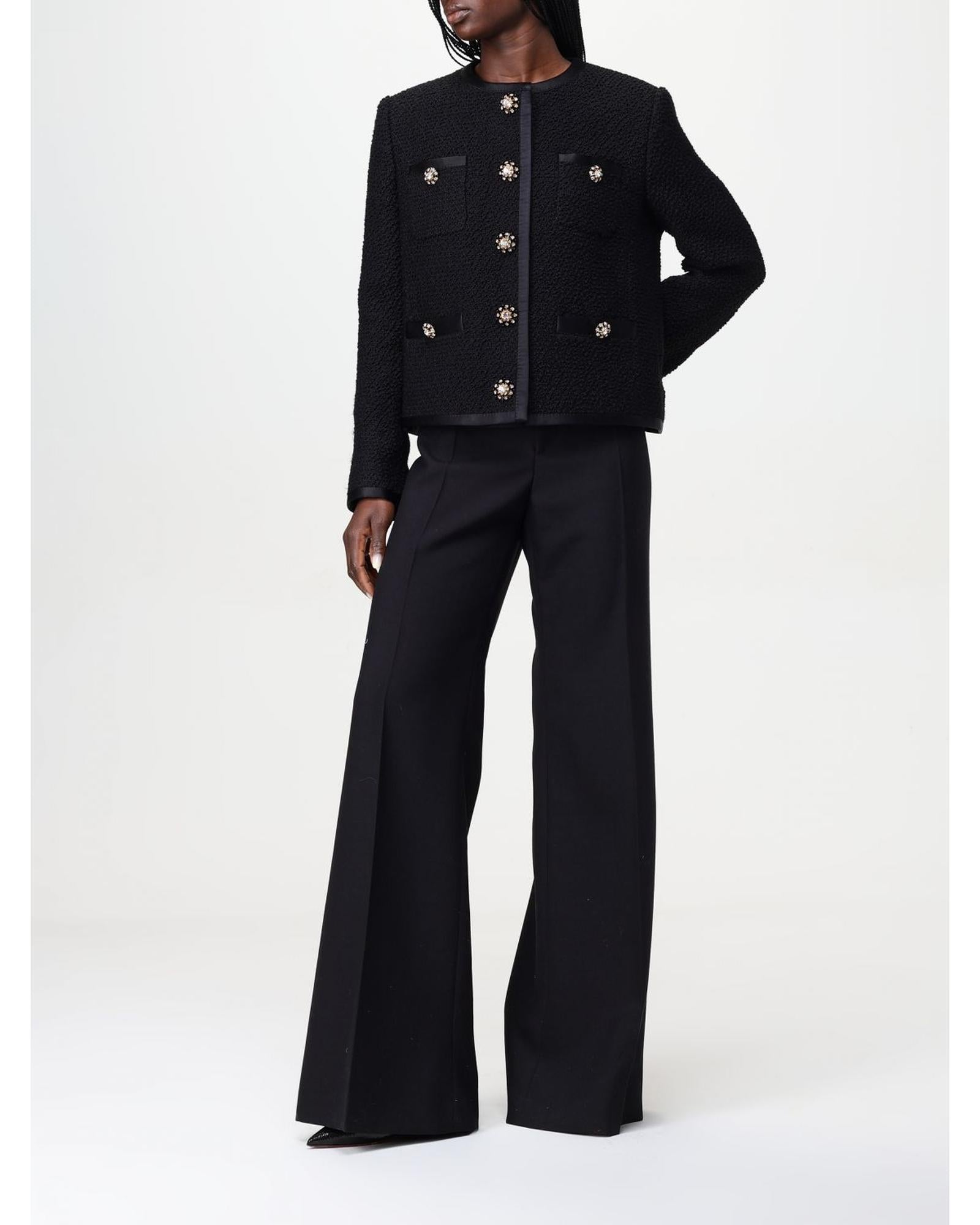 ジャケット Dolce & Gabbana FW24 Black tweed blazer (F2940TGDCLW N0000) Single-breasted wool and cashmere jacket with DG patch in
