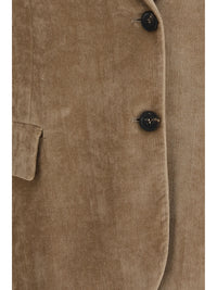 Brunello Cucinelli Women Fluid Corduroy Jacket With Monile