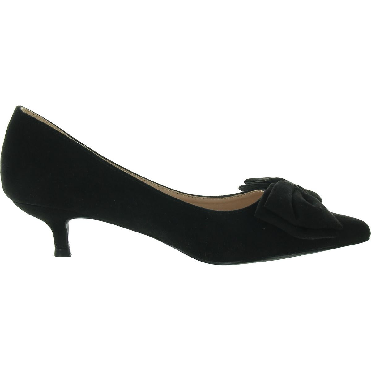 Womens Faux Suede Slip On Kitten Heels