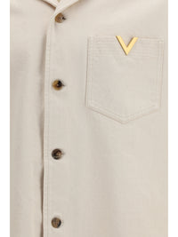 Valentino Men Signature Vlogo Bowling Shirt