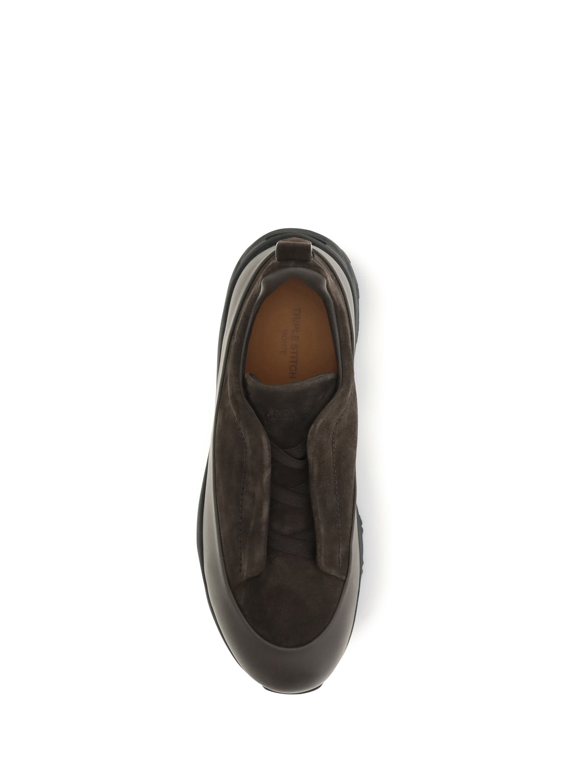 Zegna Men Triple Stitch™ Monte Leather And Suede Sneakers