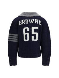 THOM BROWNE Thom Browne Men Browne 65 Hooded Jersey Cardigan