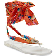 Malana Womens Rhinestone Thong Jelly Sandals
