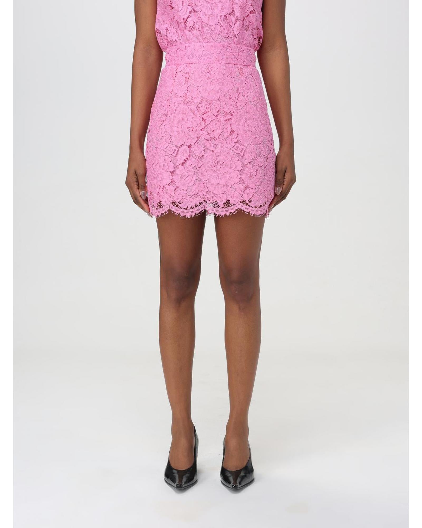 Dolce & Gabbana Lace Mini Skirt Women Pink