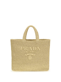 Prada Women Raffia Tote Bag