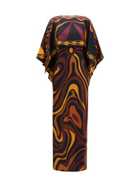 Pucci Women Silk Dress With Shoulder Cape