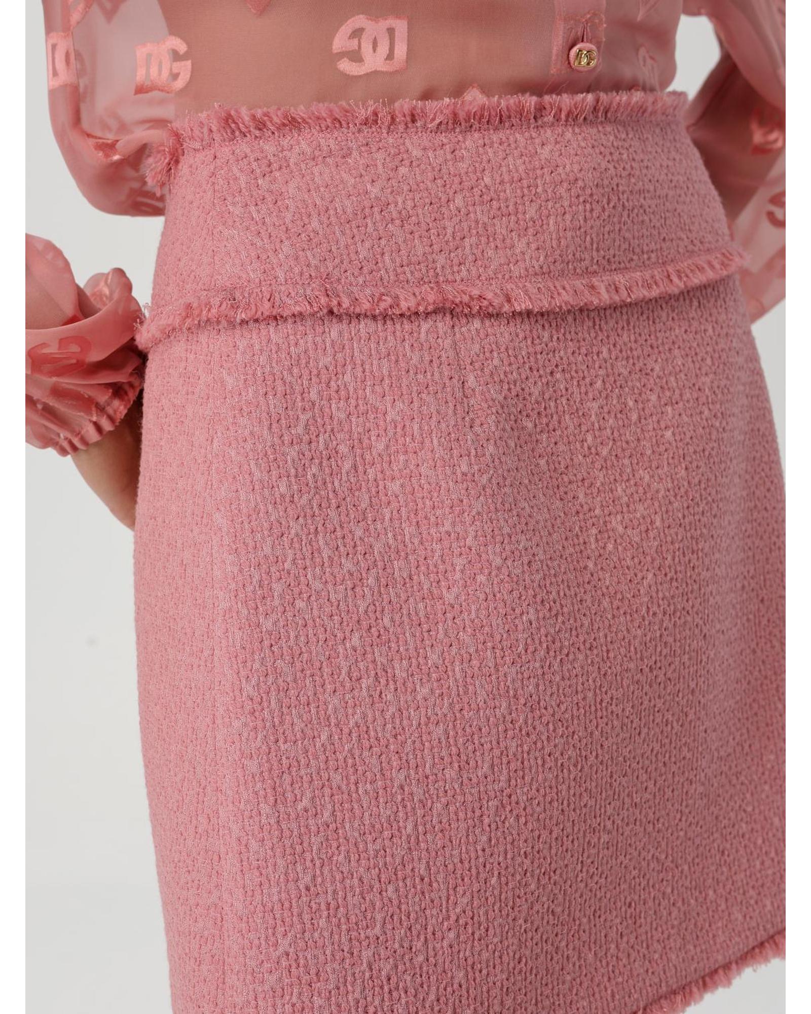 ミニスカート Dolce & Gabbana Fuchsia Tweed Mini Skirt DOLCE&GABBANA Frayed wool-blend tweed mini skirt | NET-A-PORTER