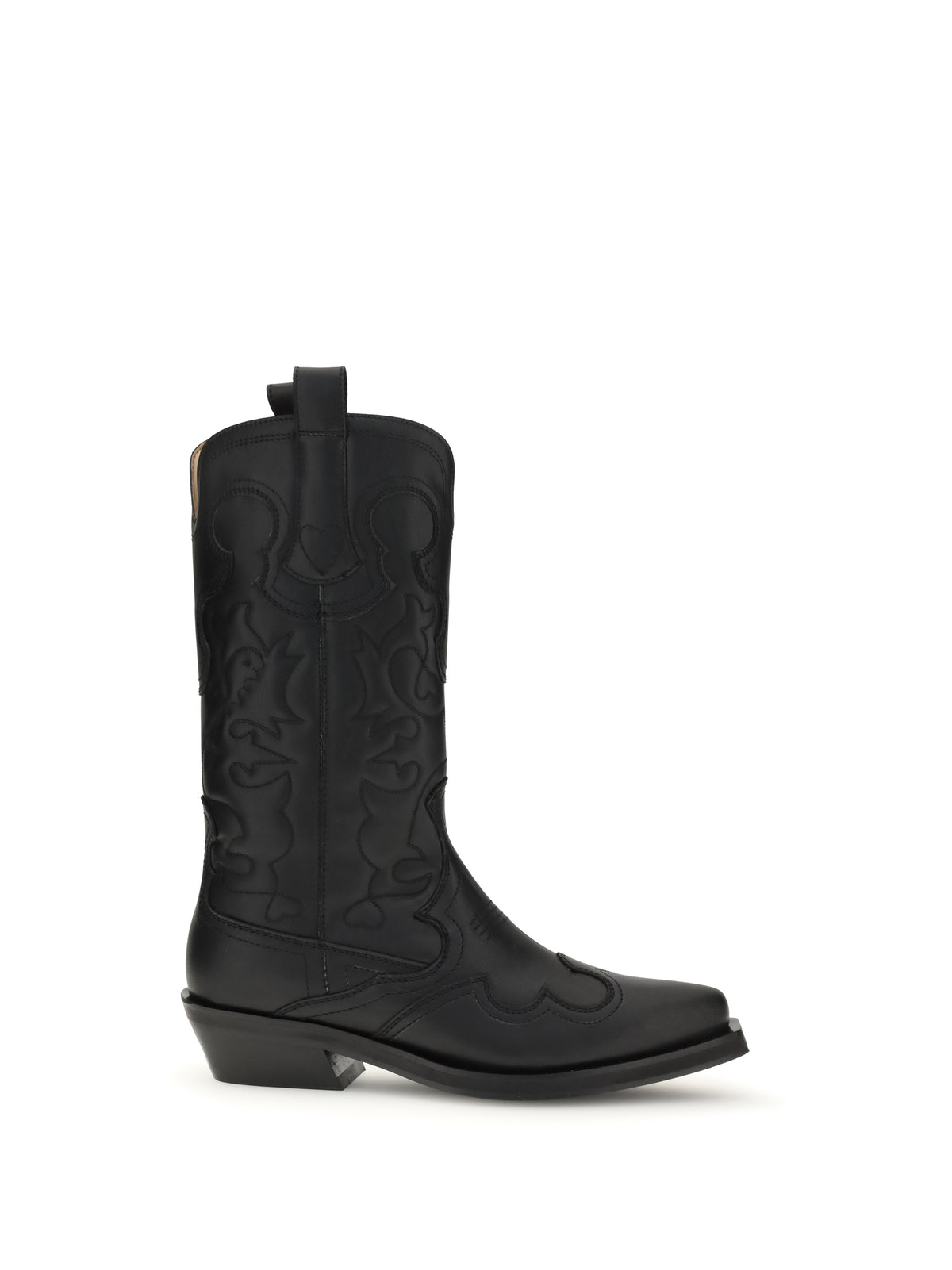 Ganni Women Embroidered Western Boots