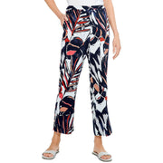 Womens Wide Leg Stretch Waistband Ankle Pants