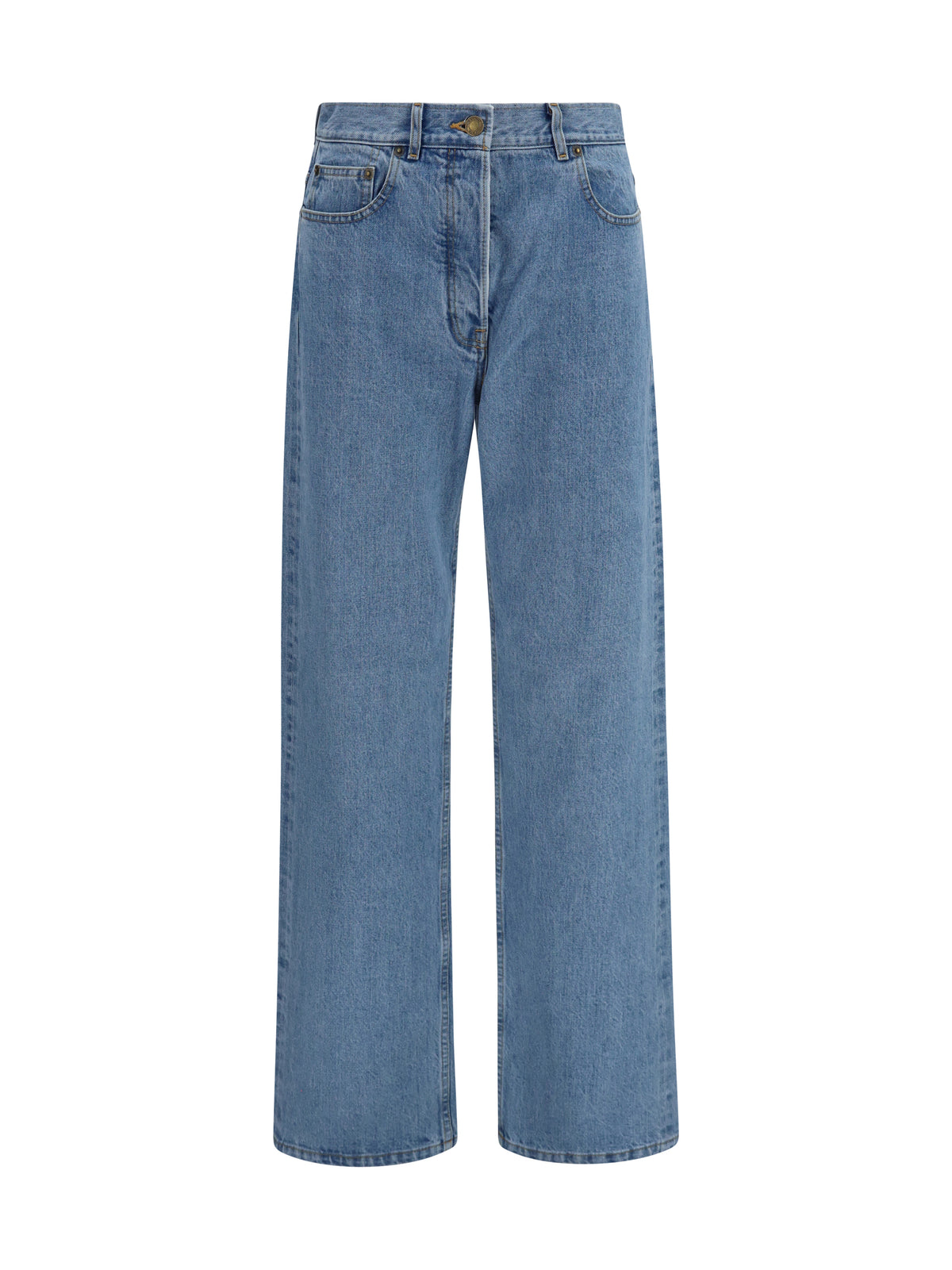 THOM BROWNE Thom Browne Women Straight-Leg Selvedge Cotton Jeans With Adjustable Back Strap