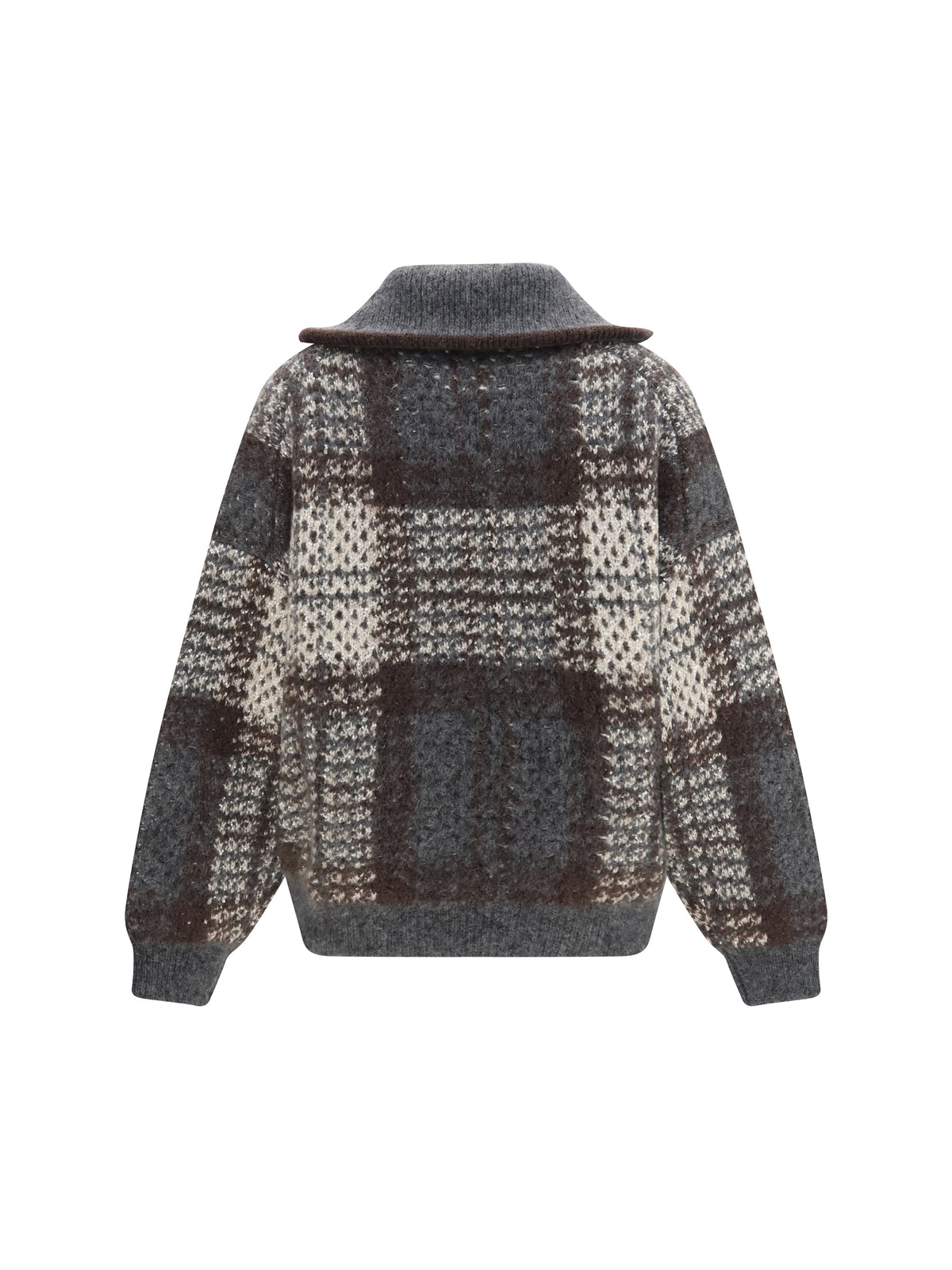 BRUNELLO CUCINELLI Brunello Cucinelli Women Checked Wool Zip Cardigan