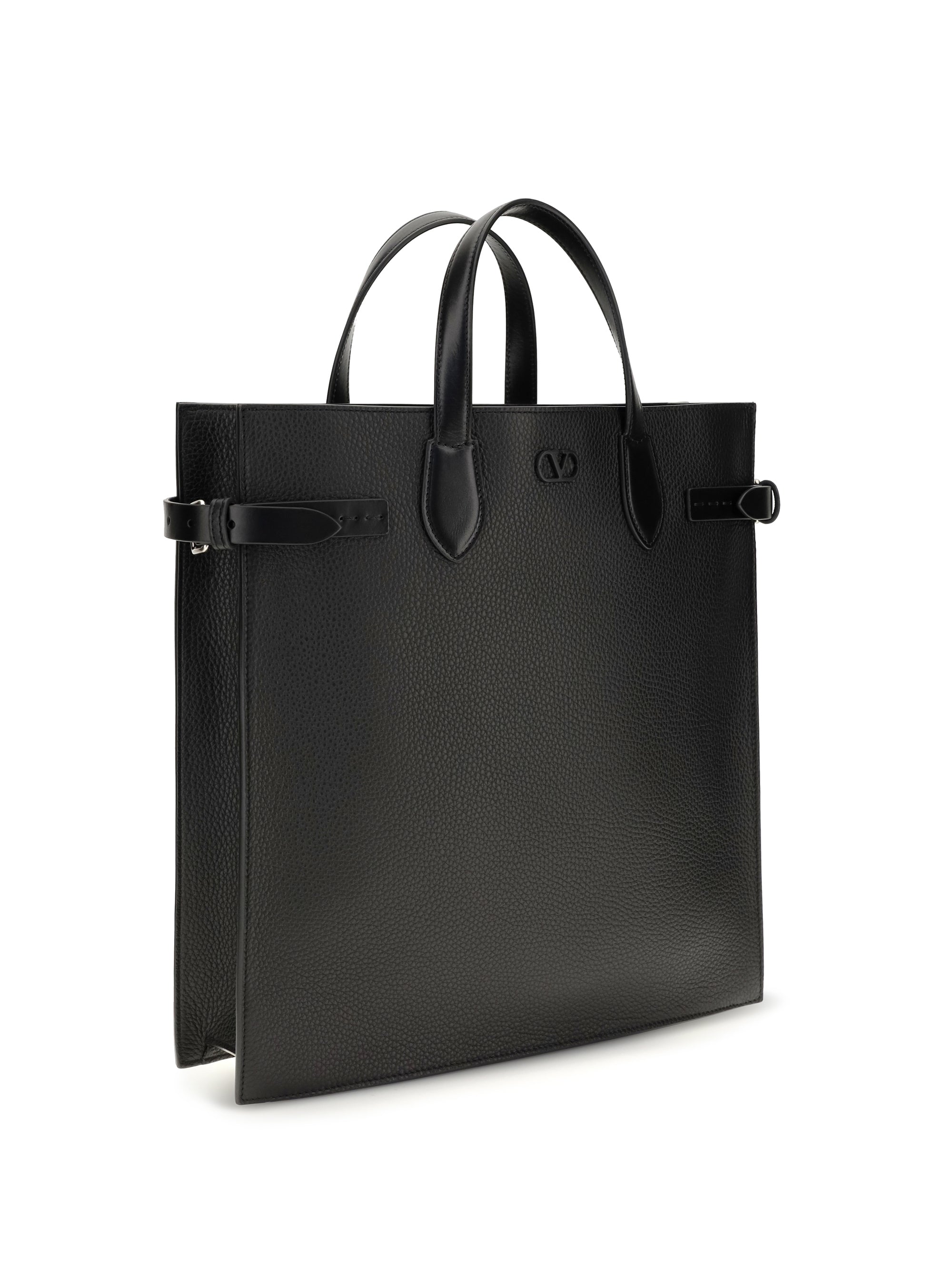 VALENTINO GARAVANI Valentino Garavani Men Medium Antibes Grained Leather Shopping Bag