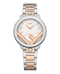 Fendi Womens Run Away Two Tone 36mm Bracelet Fashion Watch