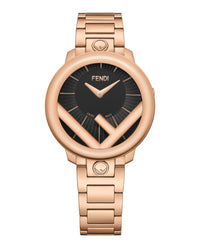 Fendi Womens Run Away Rose Gold 36mm Bracelet Fashion Watch Rose Gold