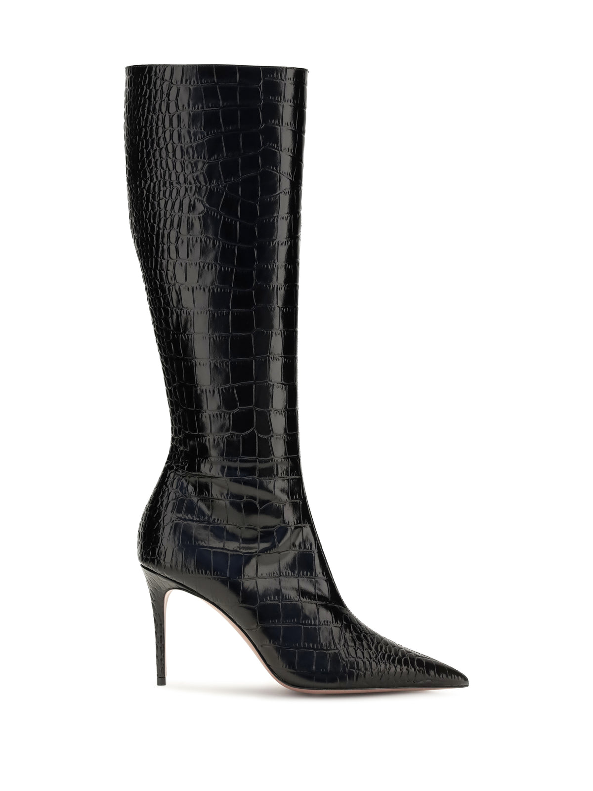Paris Texas Women Vera Crocodile-Effect Leather Knee-High Boots