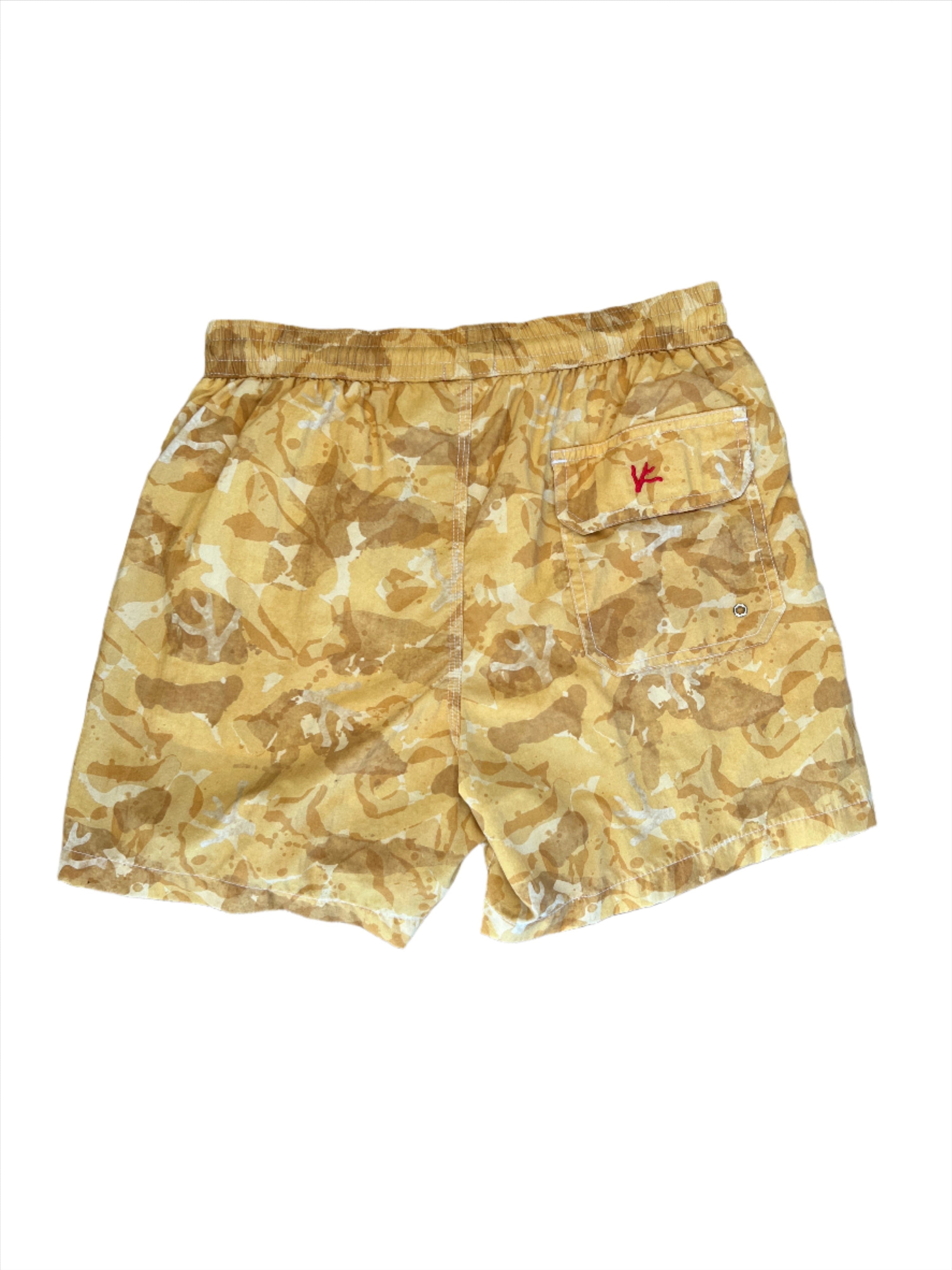 Isaia New Mens Yellow Camouflage Swim Trunks2