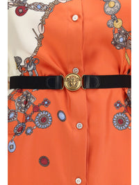 VERSACE Versace Women Printed Silk Shirt Mini Dress