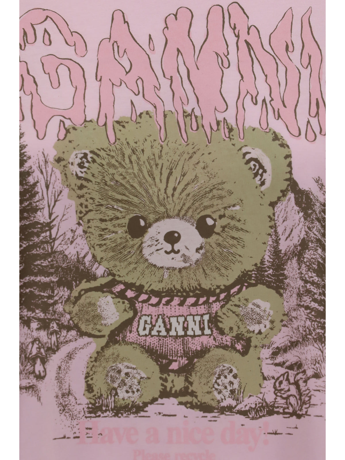 GANNI Ganni Women Teddy Forest Cotton T-Shirt