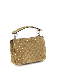 Valentino Garavani Women Medium Rockstud Spike Suede Top Handle Bag