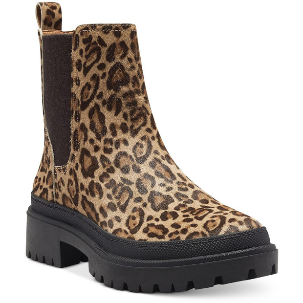 LK Emali 2 Womens Leather Animal Print Ankle Boots