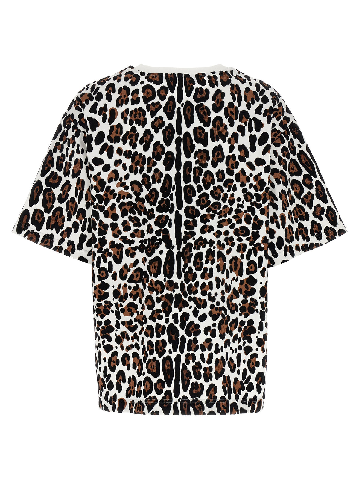 Dolce & Gabbana Women Animal Print Logo Plaque T-Shirt