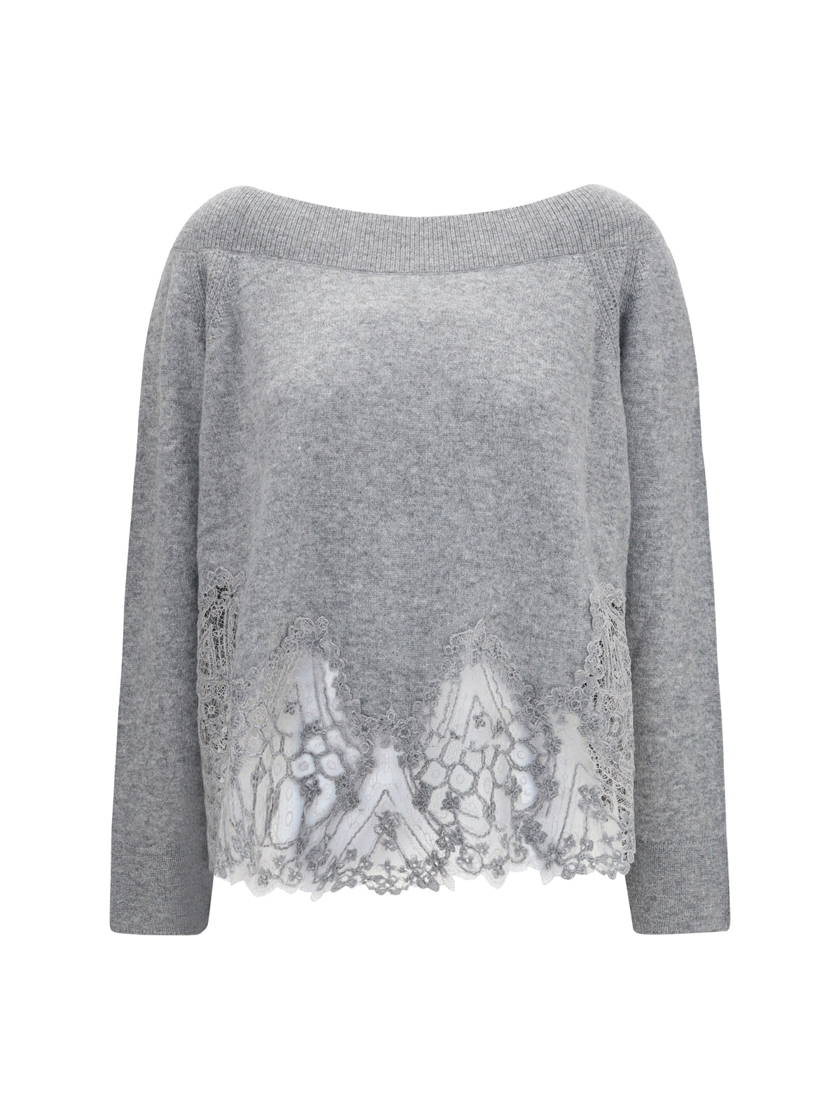 Ermanno Scervino Women Boat Neck Lace Sweater