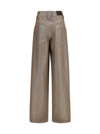 BRUNELLO CUCINELLI Brunello Cucinelli Women Lurex Wide-Leg Jeans