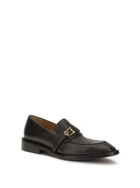 Versace Men Leather Loafers With Medusa Accessory