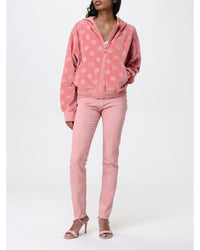 Dolce & Gabbana Dolce Gabbana Logo Velour Hoodie Women Pink Sweatshirts & Hoodies