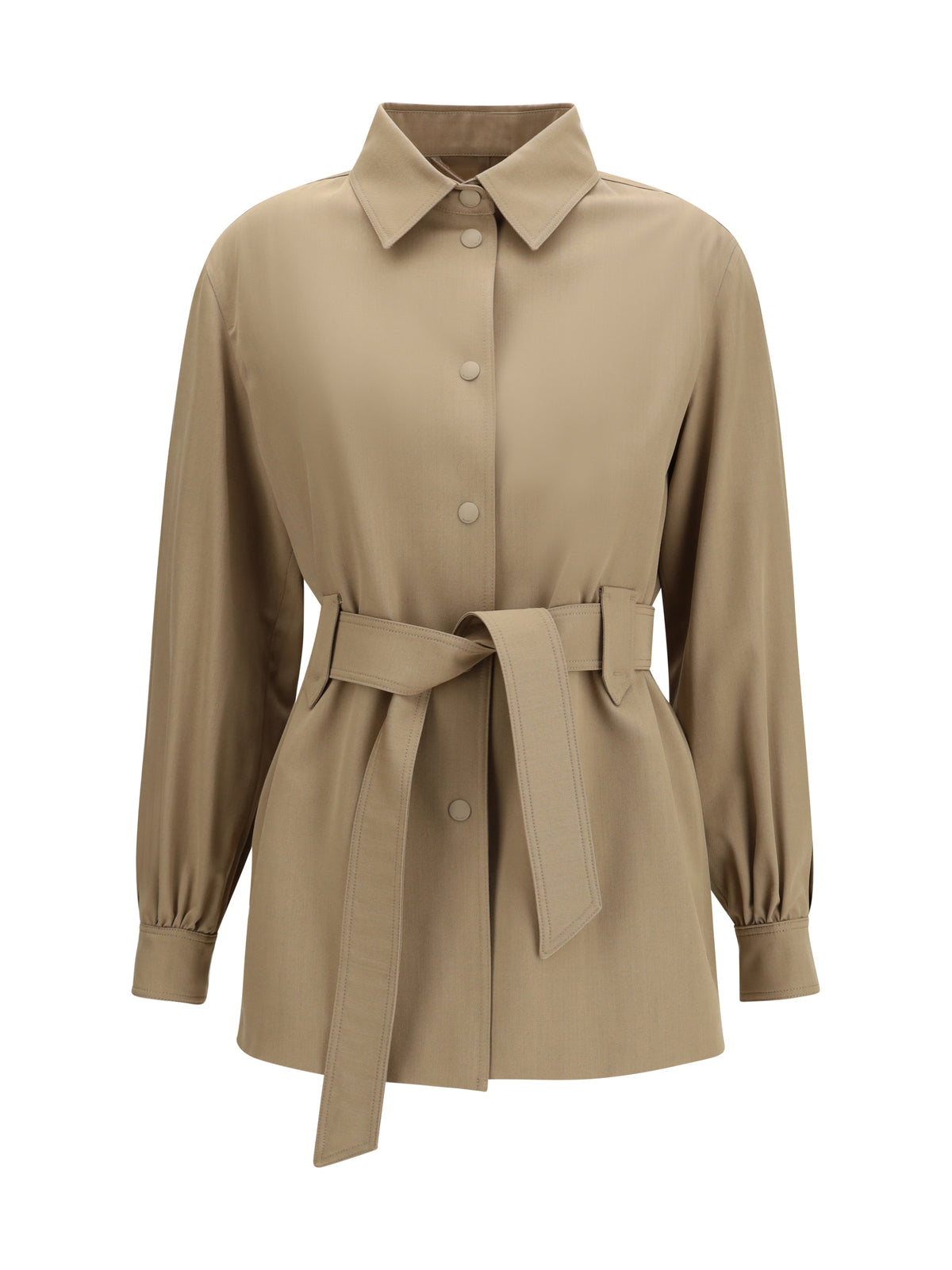 Max Mara Women Wool Jacket-Shirt With Belt