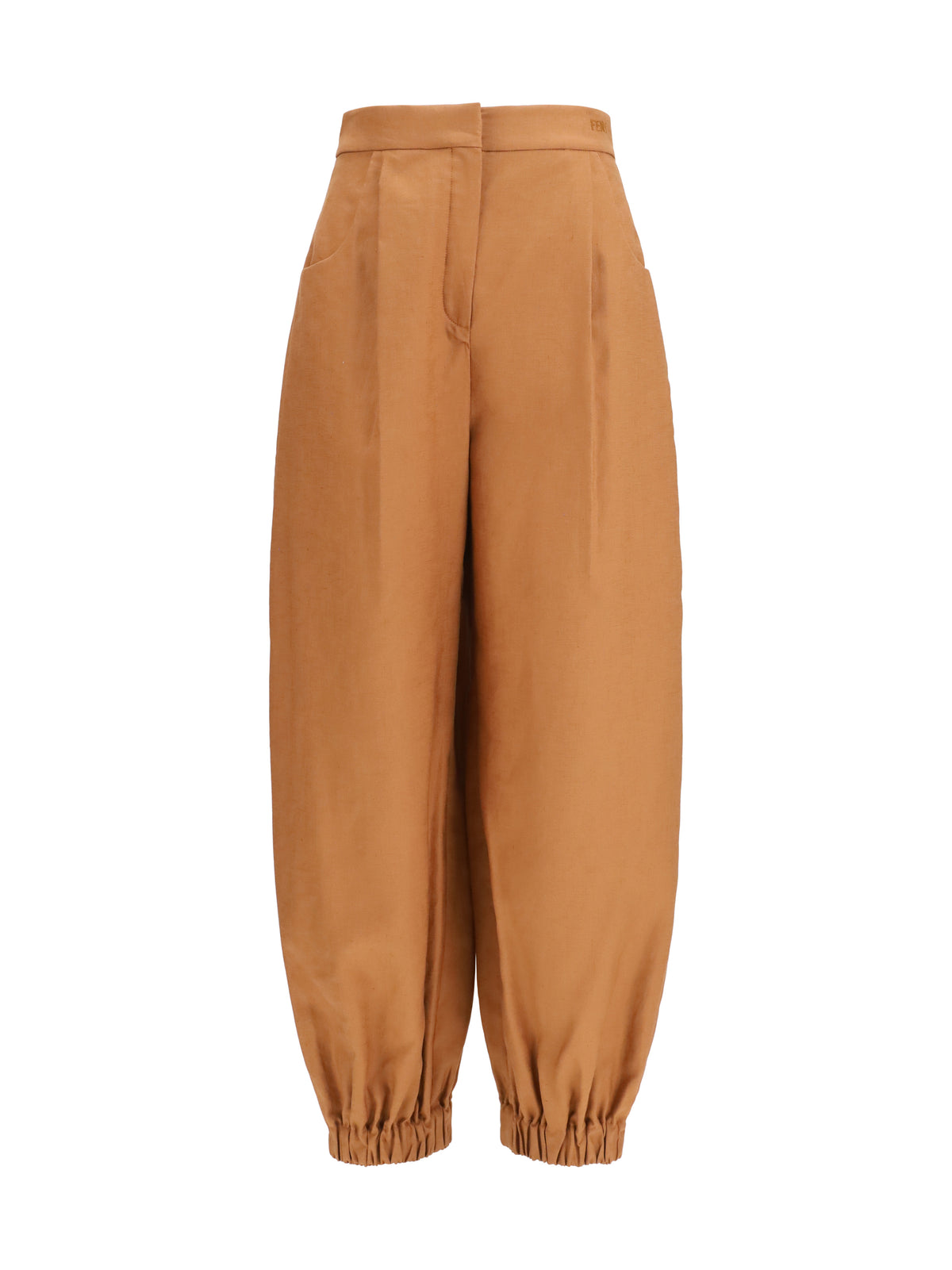 Fendi Women Cotton And Linen Balloon Pants