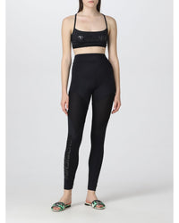Fendi Activewear Set Mesh Panel Design Women Black Tops