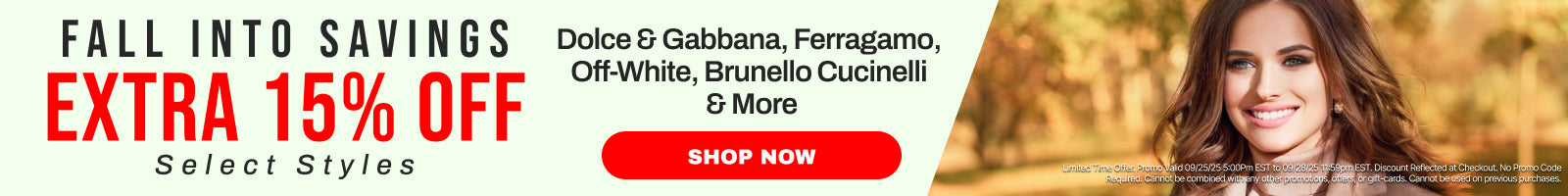 fall savings extra 15 percent off