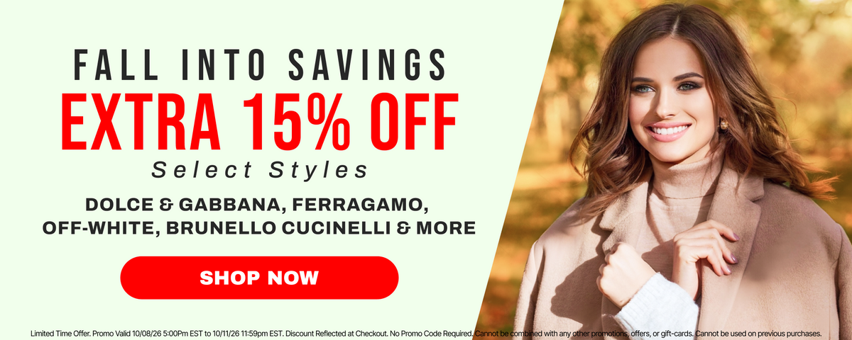 extra 15 off select fall styles woman in fall advertisement