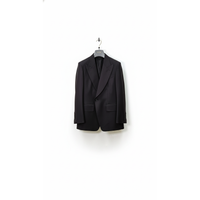 Tom Ford Black Wool Twill Single-Breasted Blazer with Curved Lapel