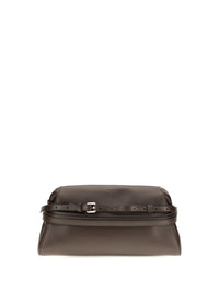 Moschino Women Leather Clutch With Buckle Detail