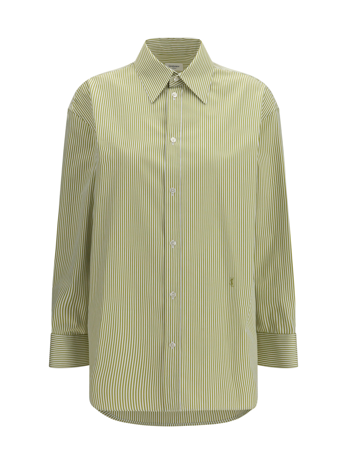 Saint Laurent Women Vertical Striped Button Shirt
