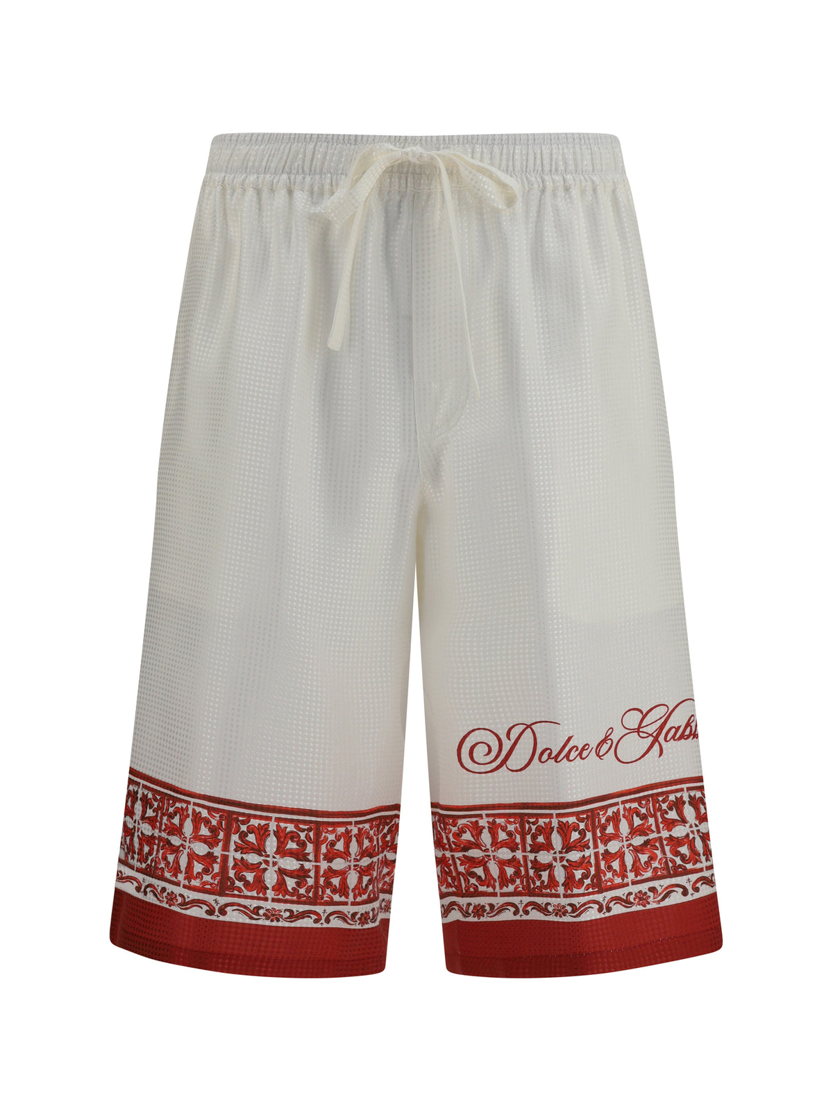 DOLCE & GABBANA Dolce & Gabbana Men Maiolica Print Jacquard Twill Shorts