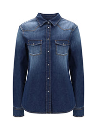 Jacob Cohen Women Lightweight Denim Western Long Sleeve Shirt