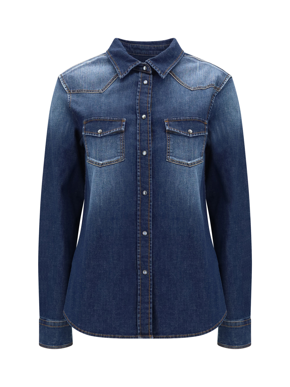 Jacob Cohen Women Lightweight Denim Western Long Sleeve Shirt