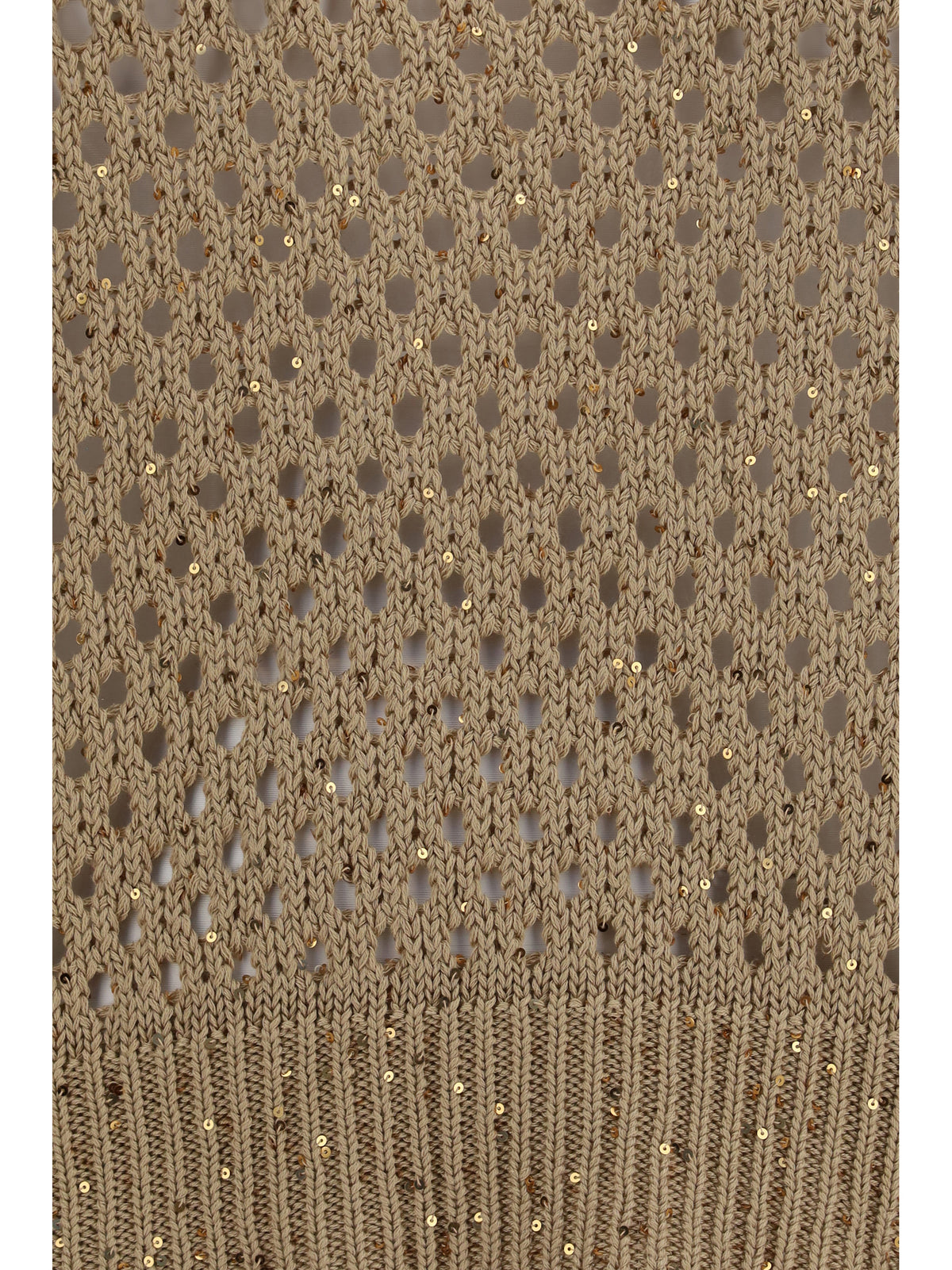 Max Mara Studio Women Open Knit Cotton Sweater With Sequins