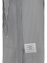 THOM BROWNE Thom Browne Women Striped Silk Shirt With Removable Collar