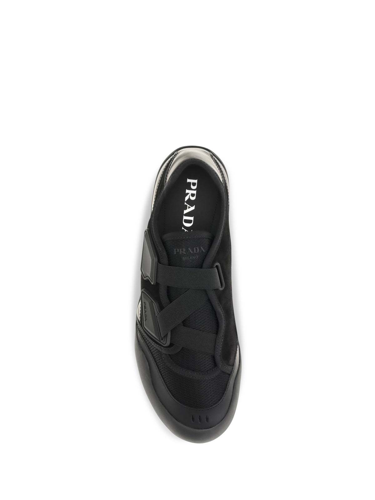 PRADA Prada Men Speedrock Leather And Mesh Sneakers