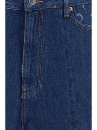 MARINE SERRE Marine Serre Women High-Waisted Denim Shorts