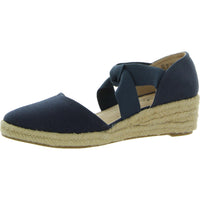 Kascade Womens Canvas Strappy Espadrilles Navy