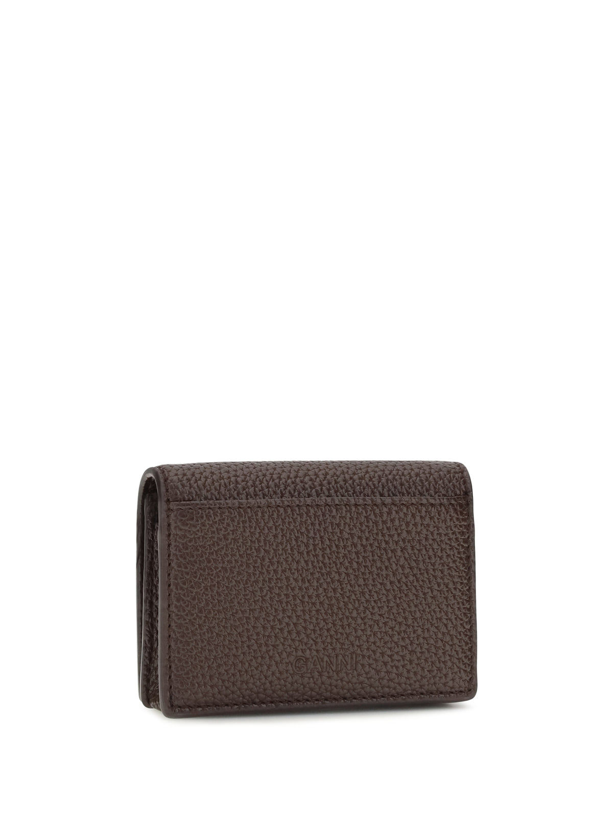 Ganni Women Flap Card Holder In Grained Leather